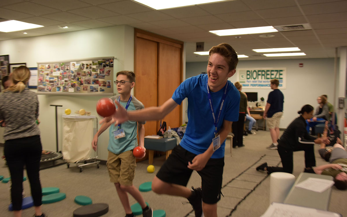 Kids learning at ACES camp.