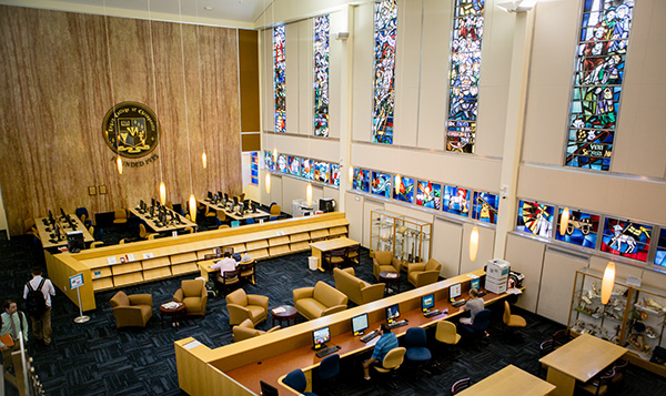 Photo of the library on campus.