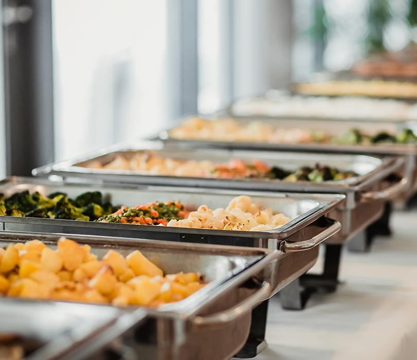 Detail image of catered food.