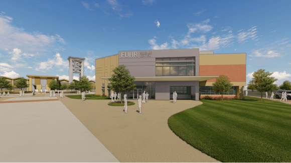 Rendering of the renovated Fuhr Science Center on 威尼斯人app's campus.
