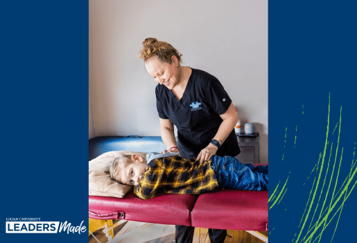 Dr. Carole Smith provides a chiropractic adjustment to a young boy laying on an adjustment table.