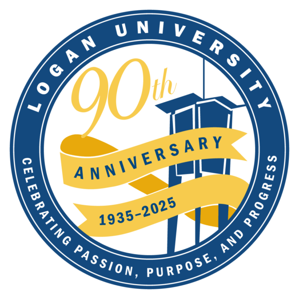Logan University 90th Anniversary logo